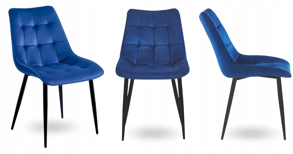 Monovo Minkšta kėdė lofto svetainei Dygsniuotas Velvet Tamsiai mėlynas CHIC Velvet