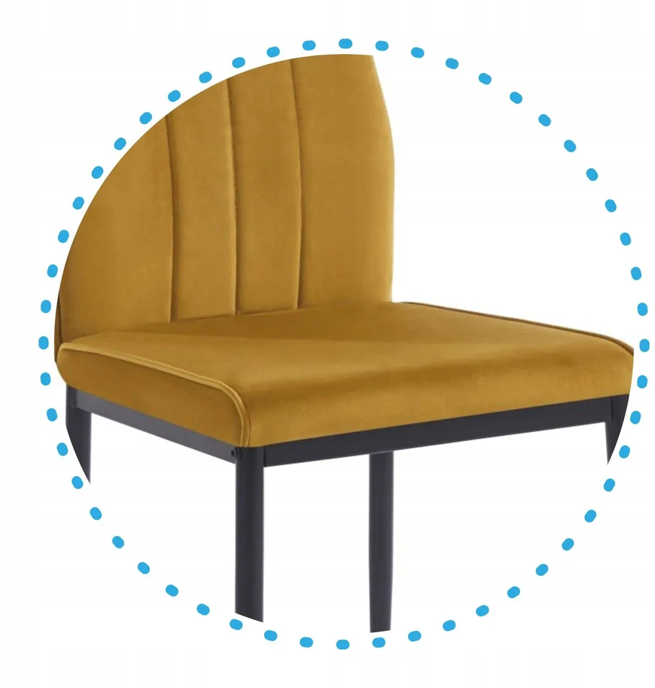 Monovo Minkšta kėdė svetainei Valgomojo Loft Modern Velvet Curry BLYX