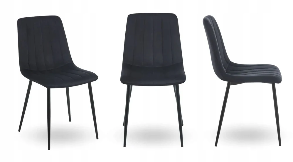 Monovo Minkšta metalinė valgomojo kėdė Loft Velvet Juodas Veliūras ORITE