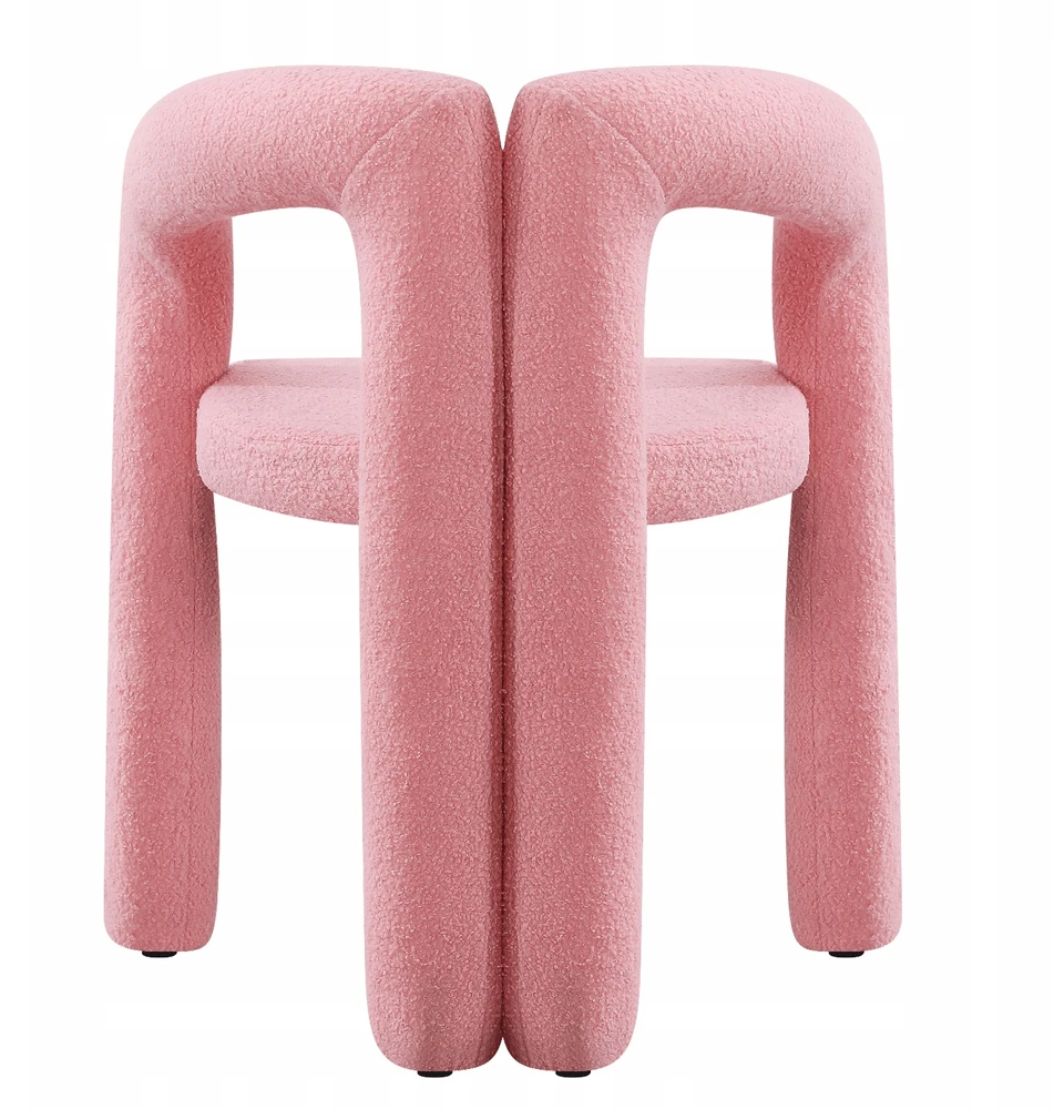 Monovo Minkšta Minimalist Boucle Lamb Rožinė kėdė tualetiniam stalui