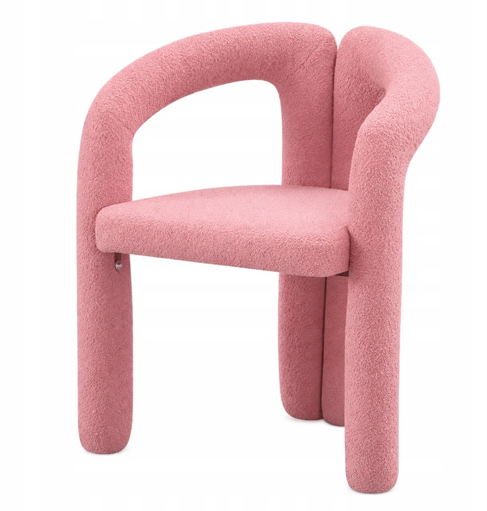 Monovo Minkšta Minimalist Boucle Lamb Rožinė kėdė tualetiniam stalui