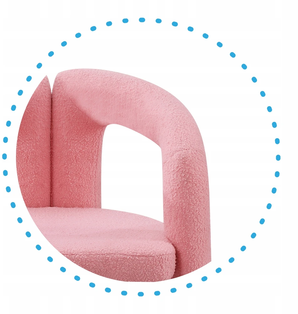 Monovo Minkšta Minimalist Boucle Lamb Rožinė kėdė tualetiniam stalui