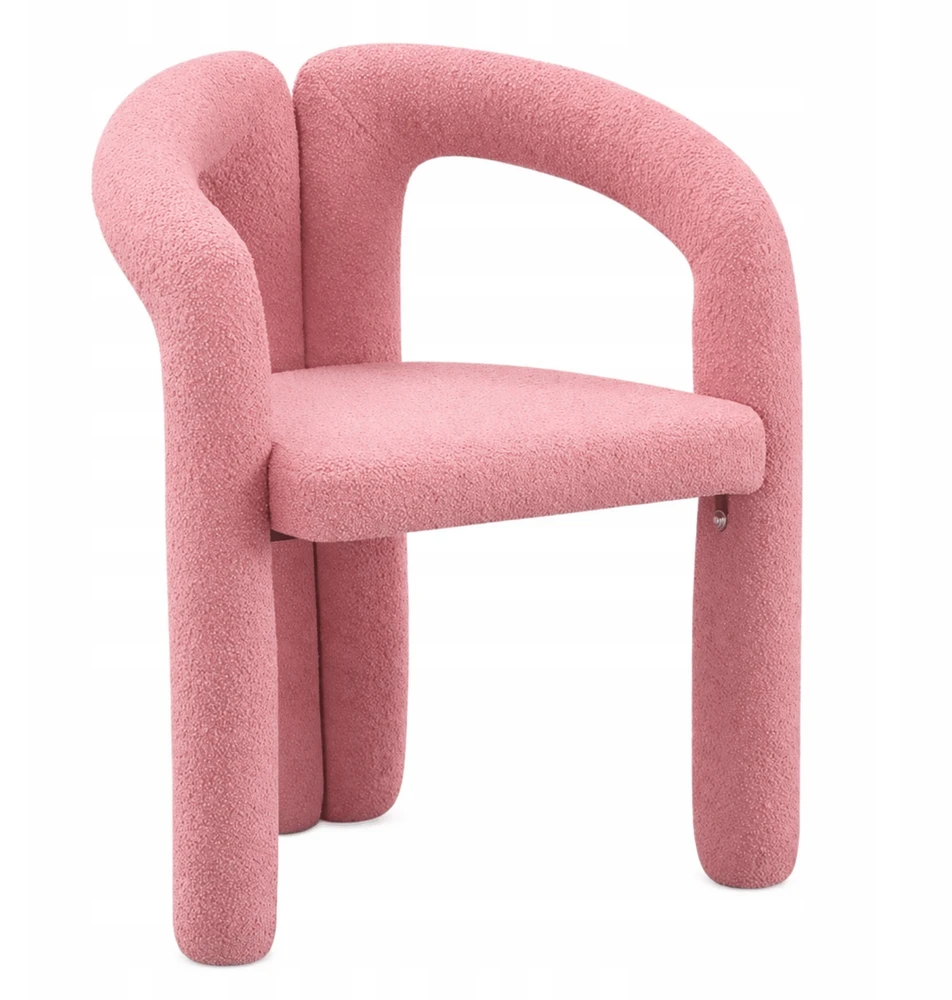Monovo Minkšta Minimalist Boucle Lamb Rožinė kėdė tualetiniam stalui