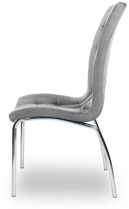 Monovo Minkšta svetainės ir valgomojo kėdė Pilka Velvet Chrome KONE