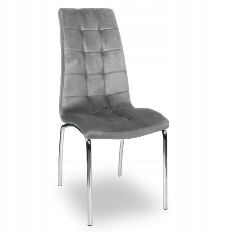 Monovo Minkšta svetainės ir valgomojo kėdė Pilka Velvet Chrome KONE
