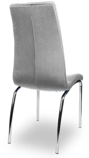 Monovo Minkšta svetainės ir valgomojo kėdė Pilka Velvet Chrome KONE