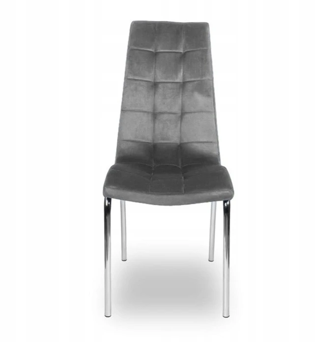 Monovo Minkšta svetainės ir valgomojo kėdė Pilka Velvet Chrome KONE