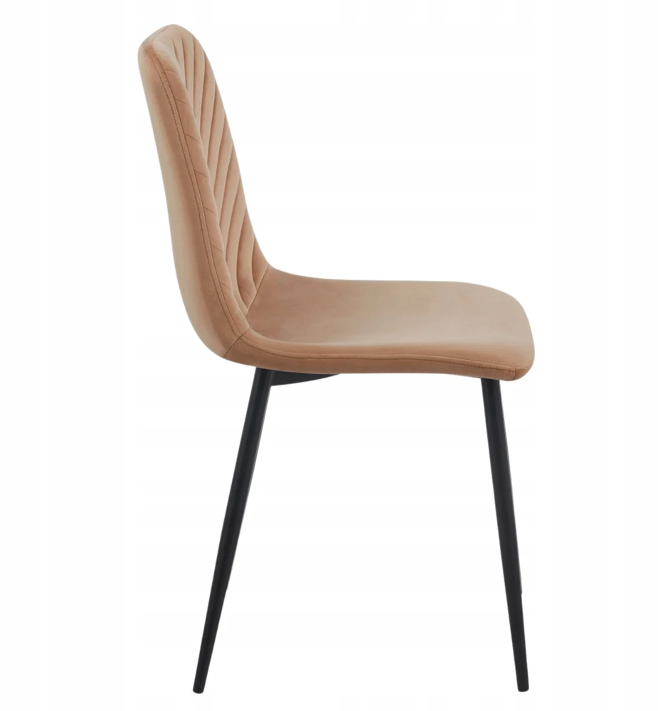 Monovo Moderni Loft Veliūrinė Minkšta Metalinė Kėdė Cappuccino rusvai gelsvas APER