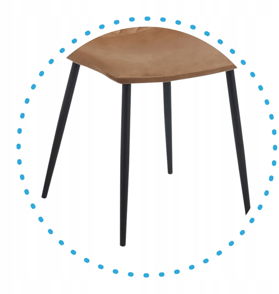Monovo Moderni Loft Veliūrinė Minkšta Metalinė Kėdė Cappuccino rusvai gelsvas APER