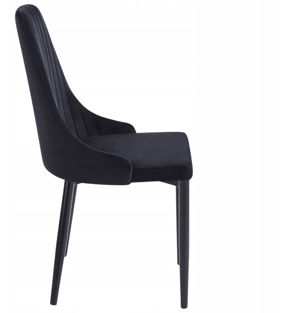 Monovo Moderni Loft Velvet virtuvės kėdė svetainei valgomajam Juodas CALM