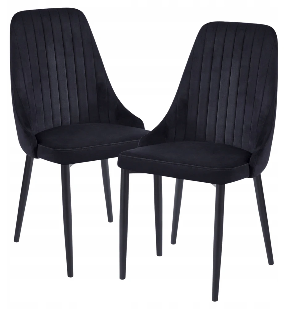 Monovo Moderni Loft Velvet virtuvės kėdė svetainei valgomajam Juodas CALM