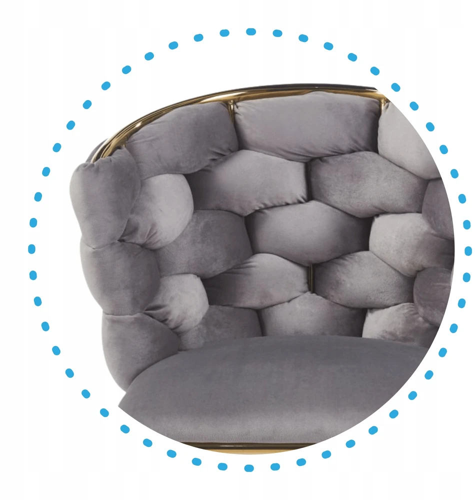Monovo Pinta aksominė kėdė Pilka chromo auksinė kojelė Glamour Velvet PLOTI
