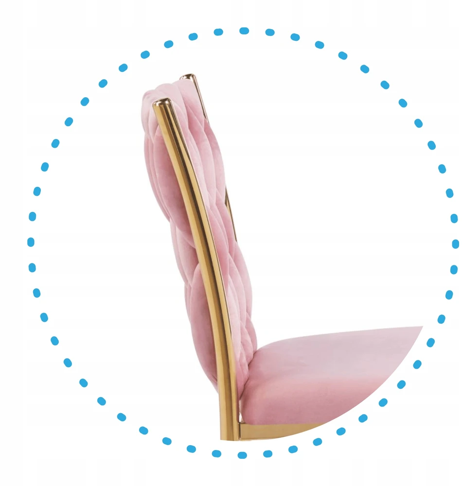 Monovo Pinta aksominė rožinė kėdė svetainei Glamour Gold Legs Rožinė KOXI