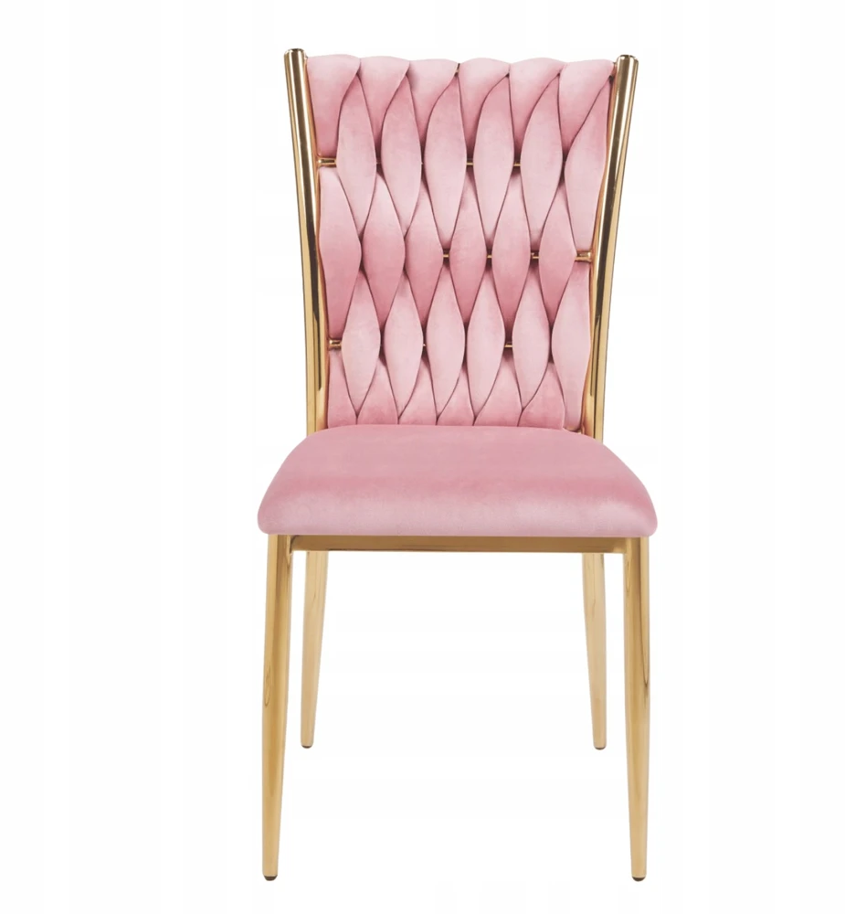 Monovo Pinta aksominė rožinė kėdė svetainei Glamour Gold Legs Rožinė KOXI