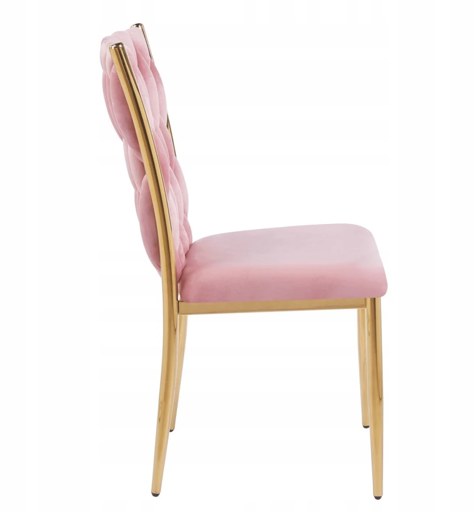 Monovo Pinta aksominė rožinė kėdė svetainei Glamour Gold Legs Rožinė KOXI