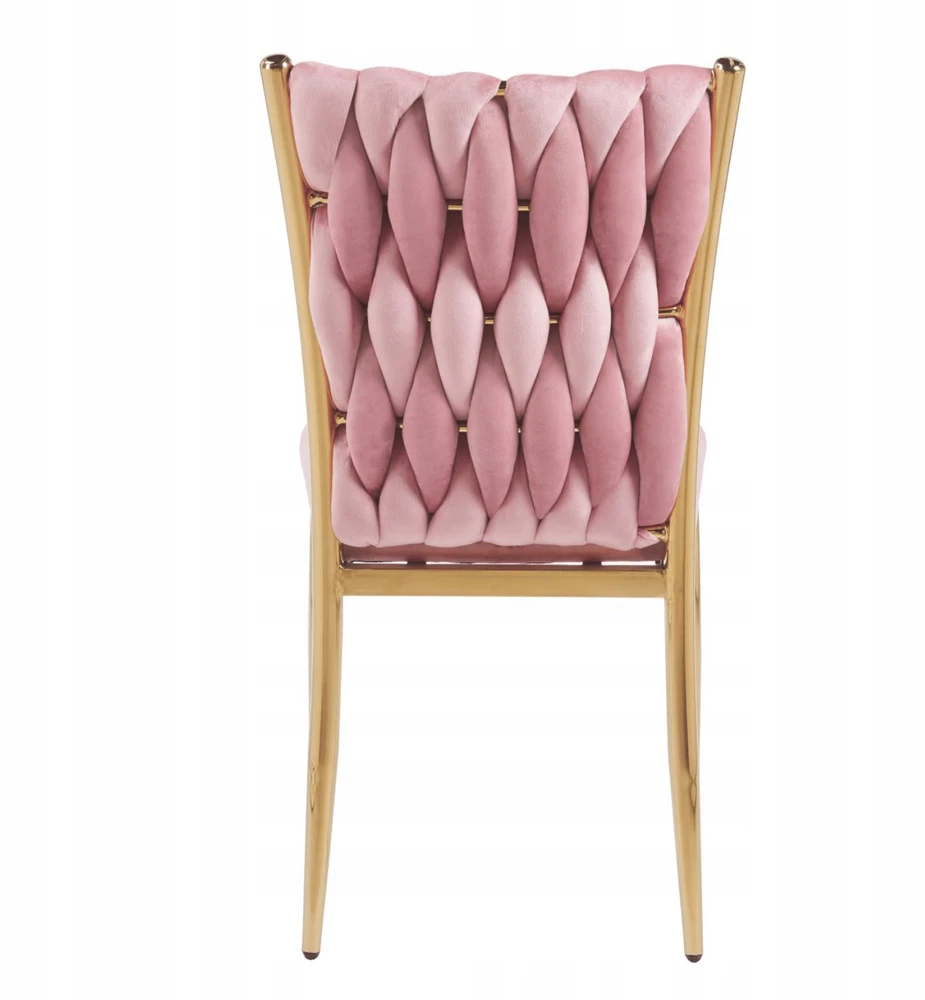 Monovo Pinta aksominė rožinė kėdė svetainei Glamour Gold Legs Rožinė KOXI