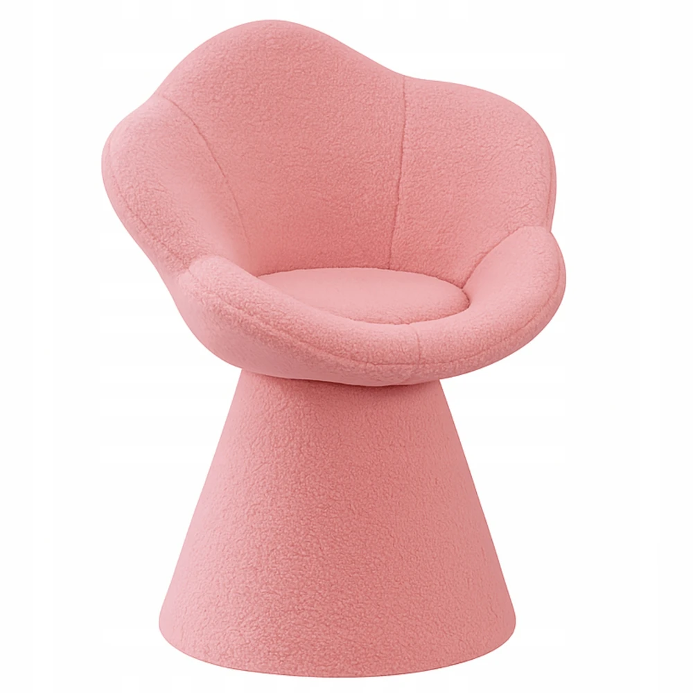 Monovo Rožinė minimalistinio dizaino kėdė Lamb Boucle Teddy JASMINE