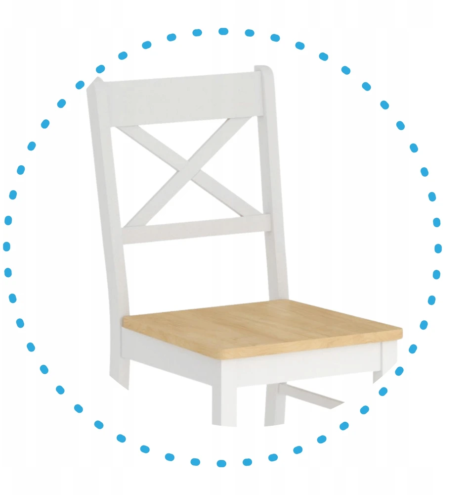 Monovo Skandinaviška medinė virtuvės kėdė, balta, natūralaus ąžuolo, skirta virtuvei GAIA