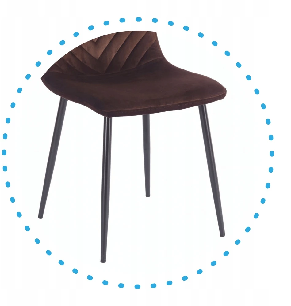 Monovo Veliūrinė moderni virtuvės kėdė svetainei Valgomojo Loft Brown APER