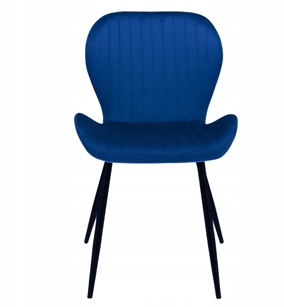 Monovo Velvet Mėlyna Minkšta kėdė su metalinėmis kojomis Loft LERO