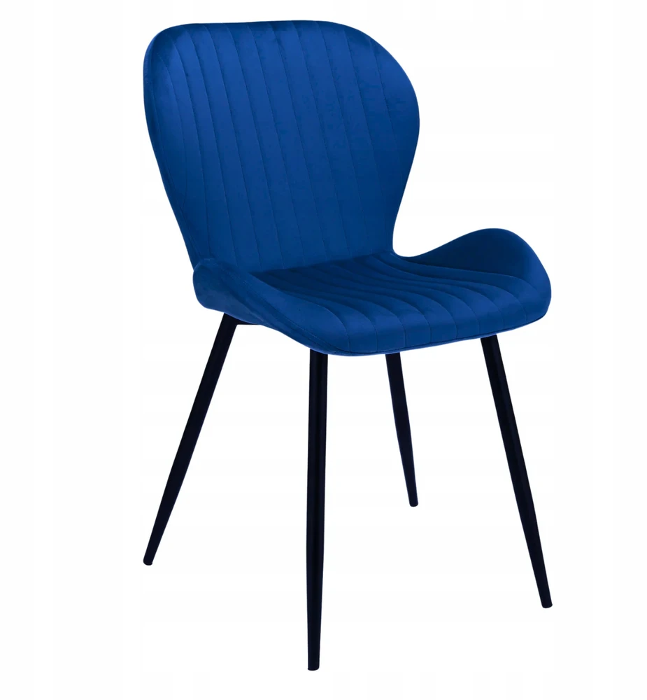 Monovo Velvet Mėlyna Minkšta kėdė su metalinėmis kojomis Loft LERO
