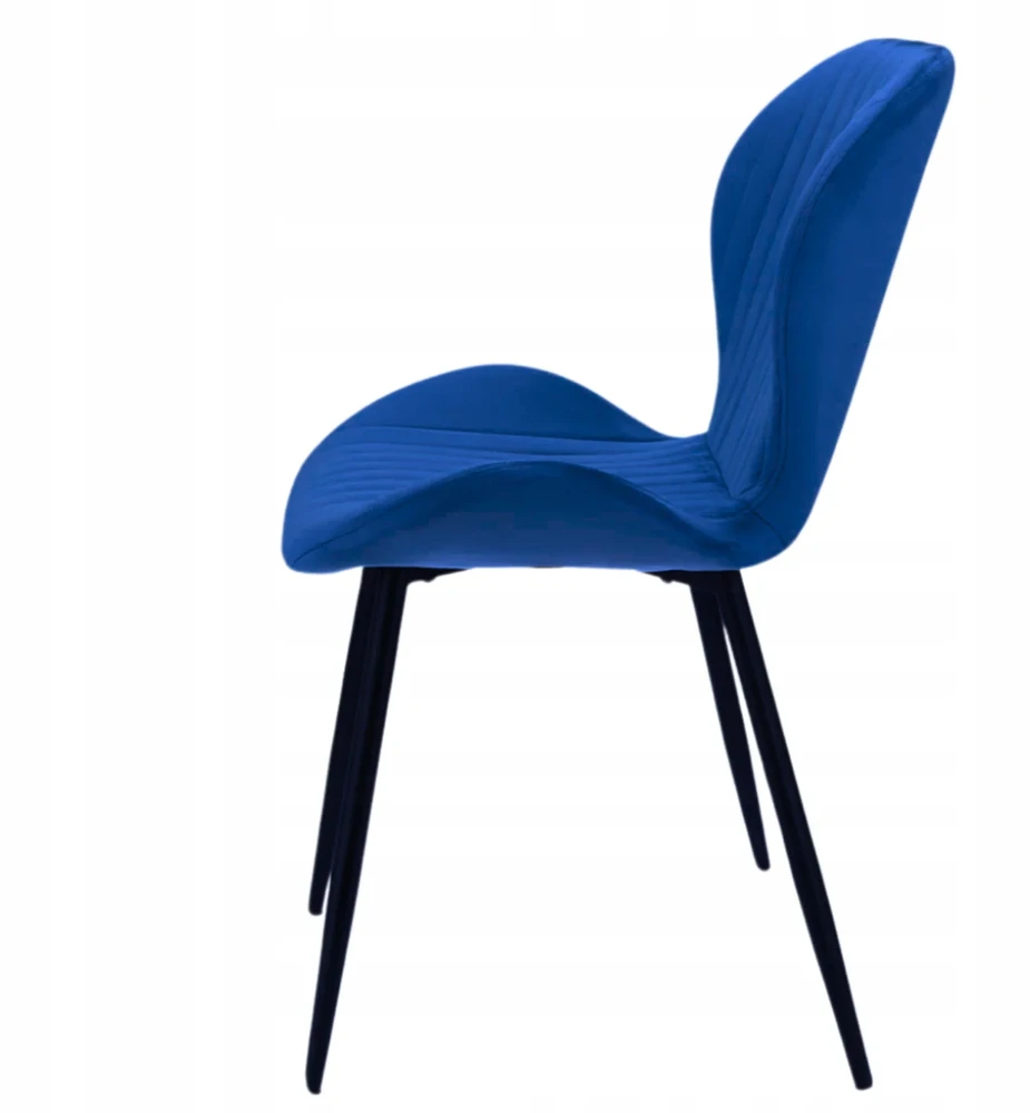 Monovo Velvet Mėlyna Minkšta kėdė su metalinėmis kojomis Loft LERO