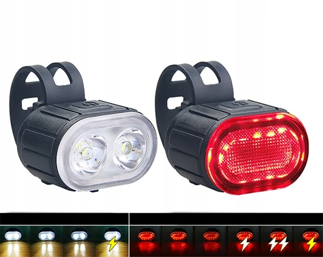 Monpax DVIRAČIO ŽIBINTŲ RINKINYS USB DVIRAČIO ŽIBINTŲ PRIEKINIŲ IR GALINIŲ LEMPŲ RINKINYS