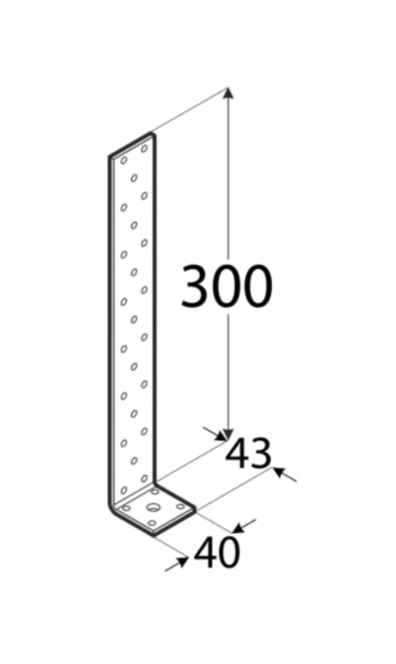 DMX Montavimo kampas, 400 x 40 x 40 x 2 mm 20 vnt.