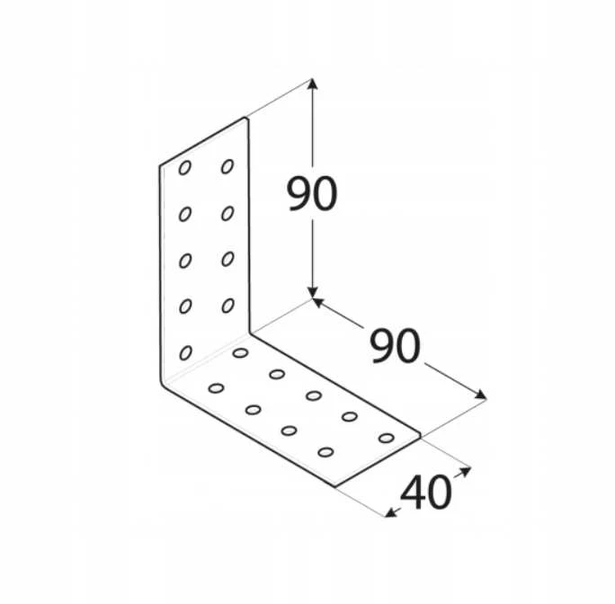 DMX Montavimo kampas, 90x90x40x2,0mm, cinkuotas