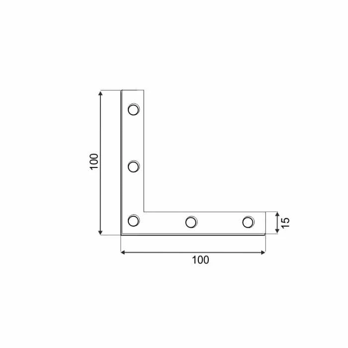 DMX Montavimo plokštelė, 100x100x15x2,0mm, cinkuota