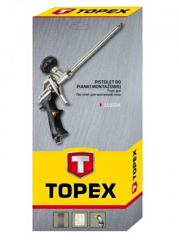 Montažinių putų pistoletas TOPEX 21B504 su PTFE galvute