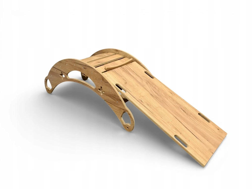 Montessori 3-in-1 rokeris vaikui su pagalve, kalneliu, Wood Style sienele