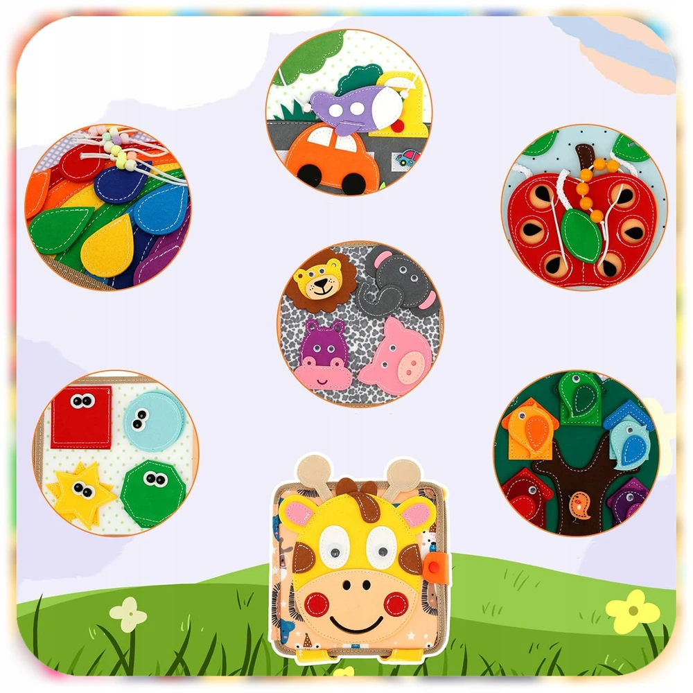 MONTESSORI JAUTIMO KNYGA LAIKOMOJI VELTINĖ KNYGA VAIKAMS
