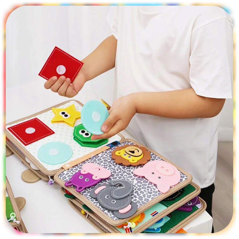 MONTESSORI JAUTIMO KNYGA LAIKOMOJI VELTINĖ KNYGA VAIKAMS