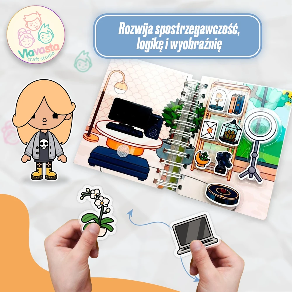 Montessori knyga Toca Boca Ramiai užimta knyga kelionėms, dovana vaikui