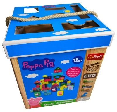 MONTESSORI PEPPA TREFL 61573 edukacinės medinės kaladėlės