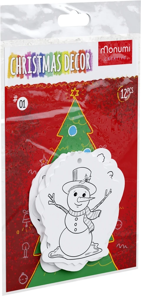 Monumi Christmas medžio hangers coloring page