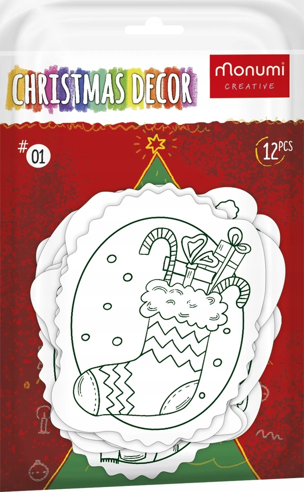 Monumi Christmas medžio hangers coloring page