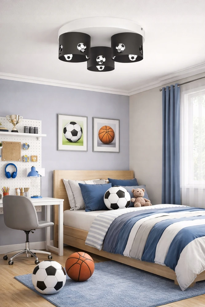 Moonlight CHŁOPIĘCA LAMPA PLAFON SUFITOWY ŻYRANDOL LED GX53 PIŁKA NOŻNA CHŁOPCY