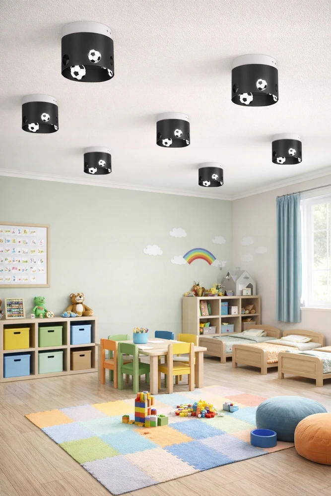 Moonlight CHŁOPIĘCA LAMPA PLAFON SUFITOWY ŻYRANDOL LED GX53 PIŁKA NOŻNA CHŁOPCY