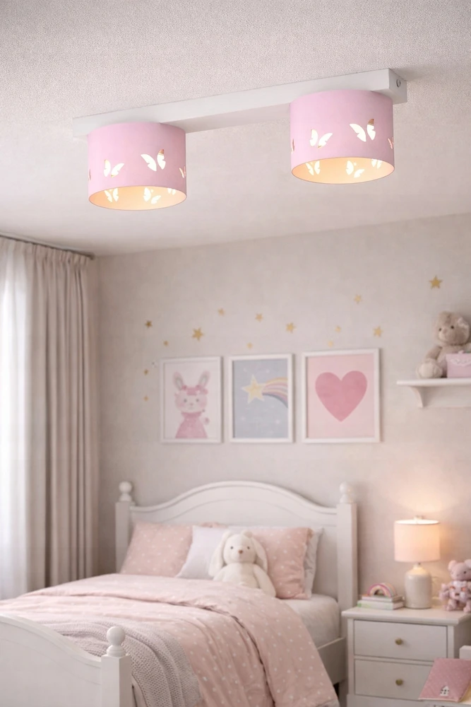 Moonlight DZIECIĘCA LAMPA PLAFON SUFITOWY ŻYRANDOL LED GX53 MOTYL DLA DZIEWCZYNKI