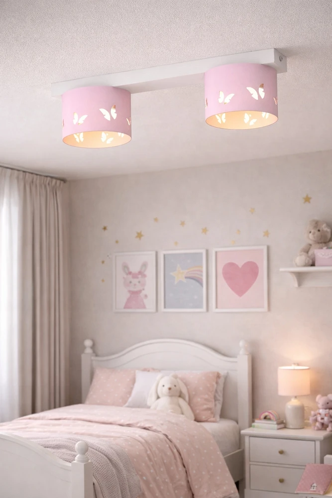 Moonlight DZIECIĘCA LAMPA PLAFON SUFITOWY ŻYRANDOL LED GX53 SERCE DLA DZIEWCZYNKI