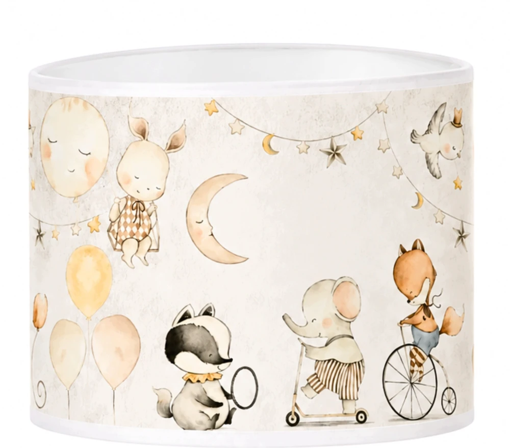 Moonlight DZIECIĘCA LAMPA WISZĄCA PASTELOWY ABAŻUR ZWIERZĄTKA SŁONIK E27 LED