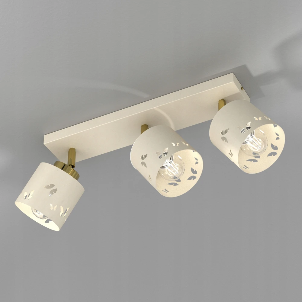 Moonlight DZIEWCZĘCA LAMPA PLAFON SUFITOWA ŻYRANDOL LED 3XE27 BEŻOWA MOTYL