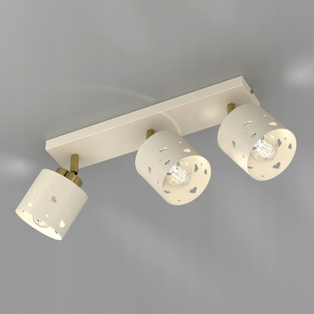 Moonlight DZIEWCZĘCA LAMPA PLAFON SUFITOWA ŻYRANDOL LED 3XE27 BEŻOWA SERCA LISTWA