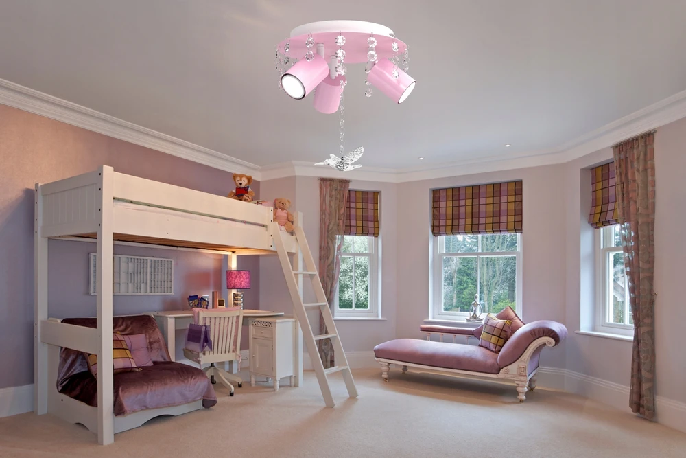 Moonlight Lampa sufitowa żyrandol kryształki rožinė lampa spot GU10 rožinė LED