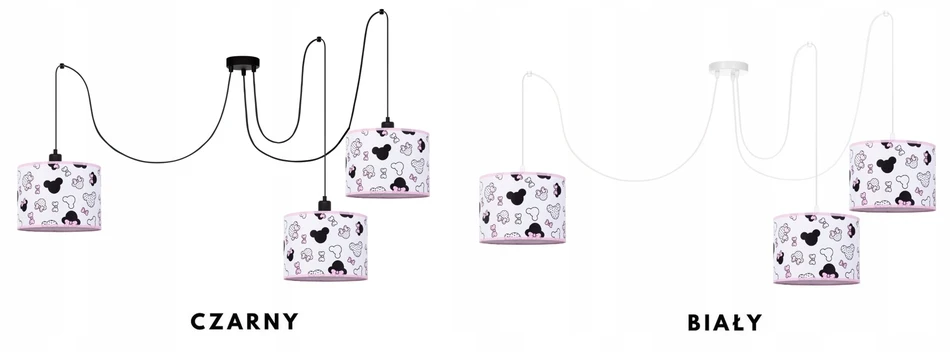 Moonlight LAMPA WISZĄCA DZIECIĘCA LAMPA Z ABAŻURAMI MINNIE SPIDER PAJĄK E27 LED