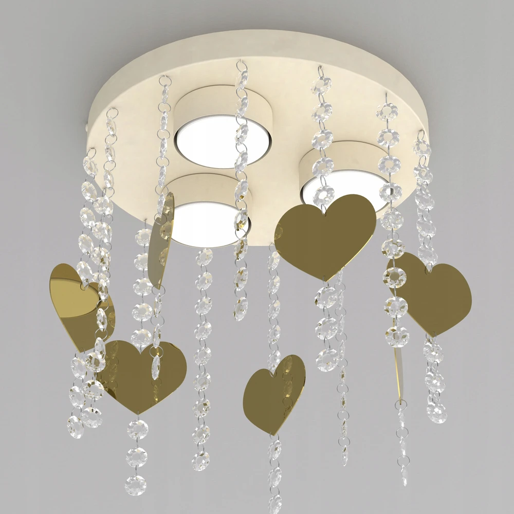 Moonlight ŻYRANDOL LAMPA SUFITOWA DLA DZIEWCZYNKI KRYSZTAŁKI BEŻOWA ZŁOTA GX53 LED