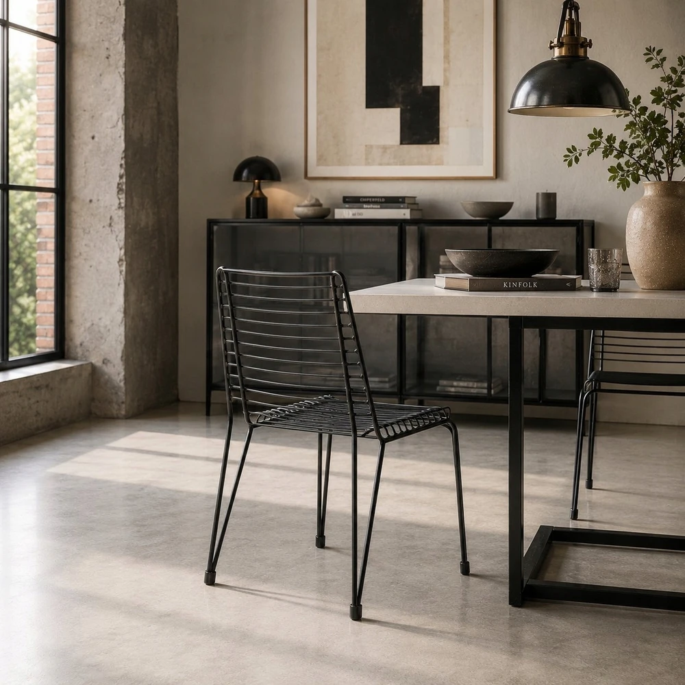 Moos Home GELEŽINĖ metalinė juoda palėpės kėdė