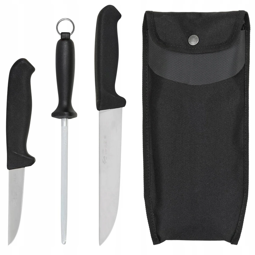 Morakniv Butcher Kit Juodas 12669, 2 peilių rinkinys + galąstuvas